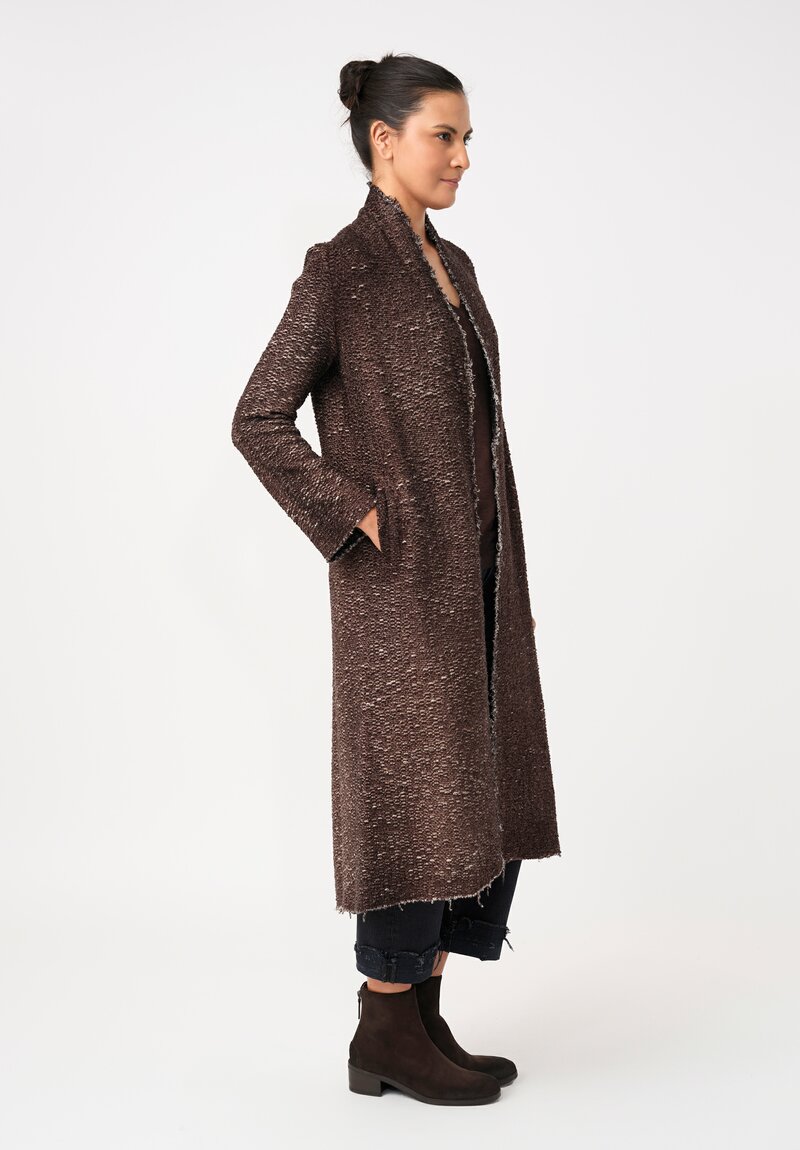 Avant Toi Hand-Painted Vimini Malfilé Duster in Nero & Moro Brown