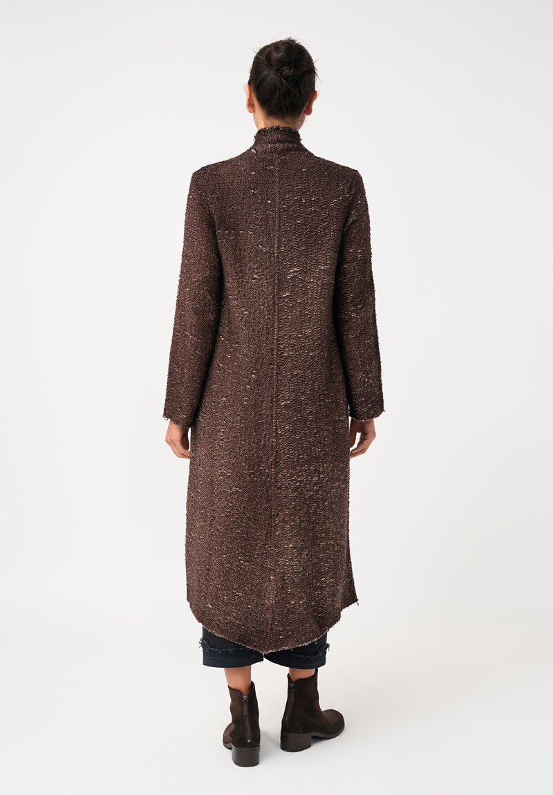 Avant Toi Hand-Painted Vimini Malfilé Duster in Nero & Moro Brown