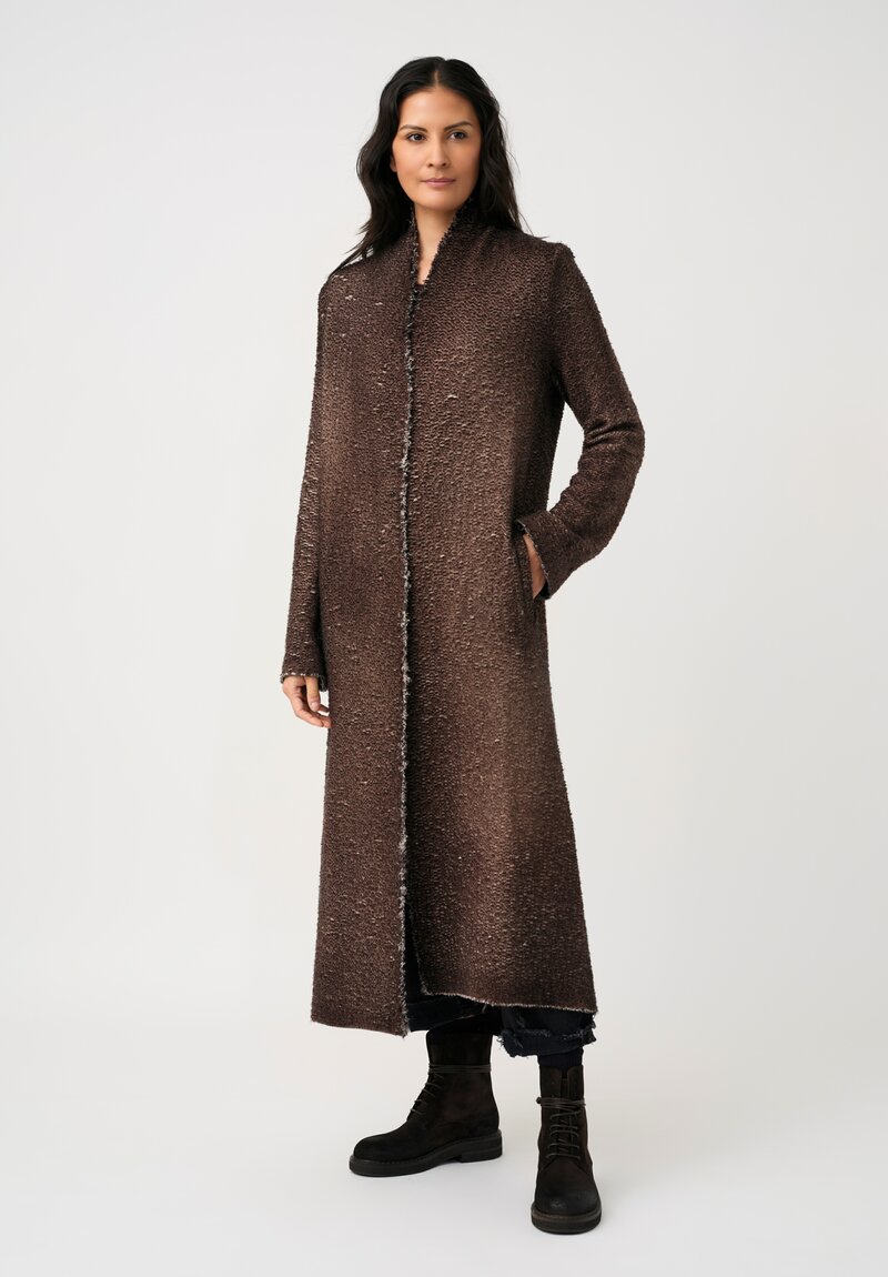 Avant Toi Hand-Painted Vimini Malfilé Duster in Nero & Moro Brown