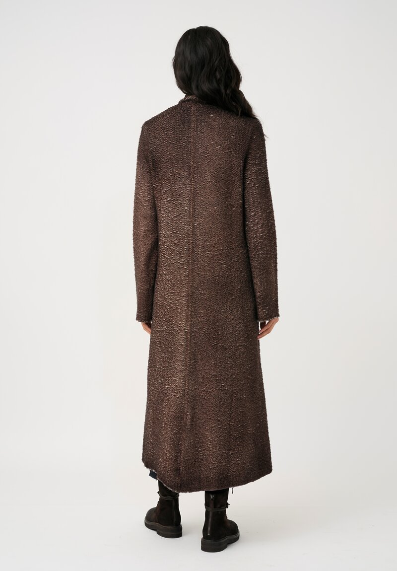 Avant Toi Hand-Painted Vimini Malfilé Duster in Nero & Moro Brown