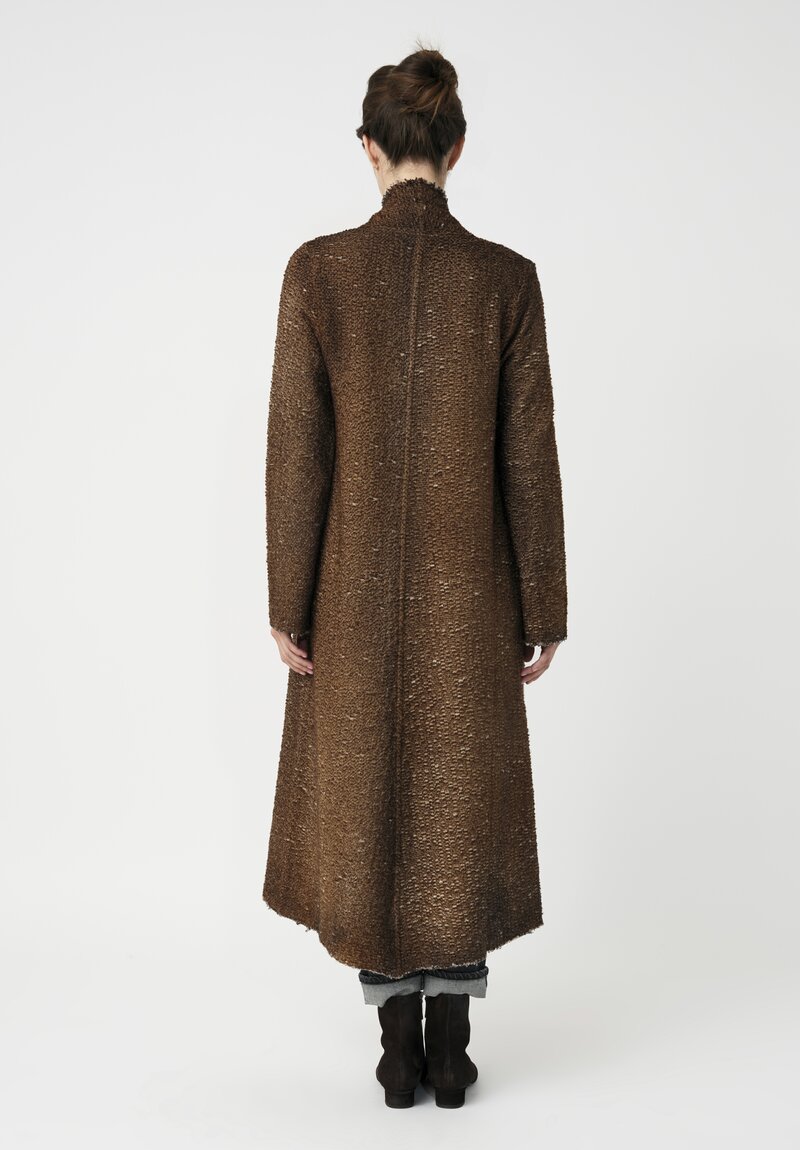 Avant Toi Hand-Painted Vimini Malfilé Duster in Nero & Sughero Brown