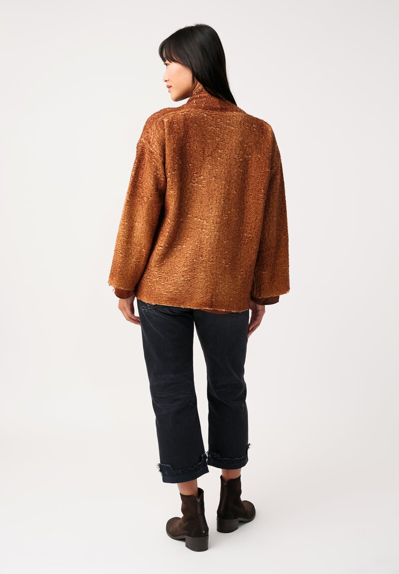 Avant Toi Hand-Painted Vimini Malfilé Open Jacket in Antilope Brown