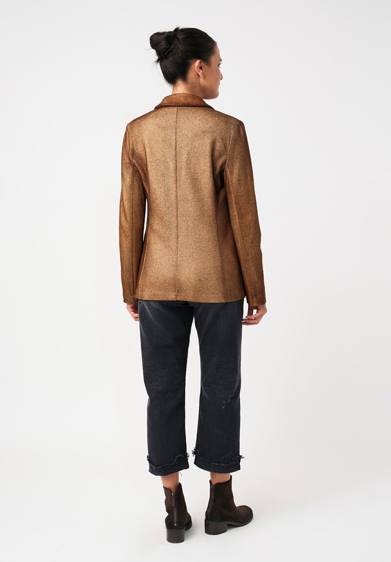 Avant Toi Hand-Painted Rever Blazer in Nero & Sughero Brown