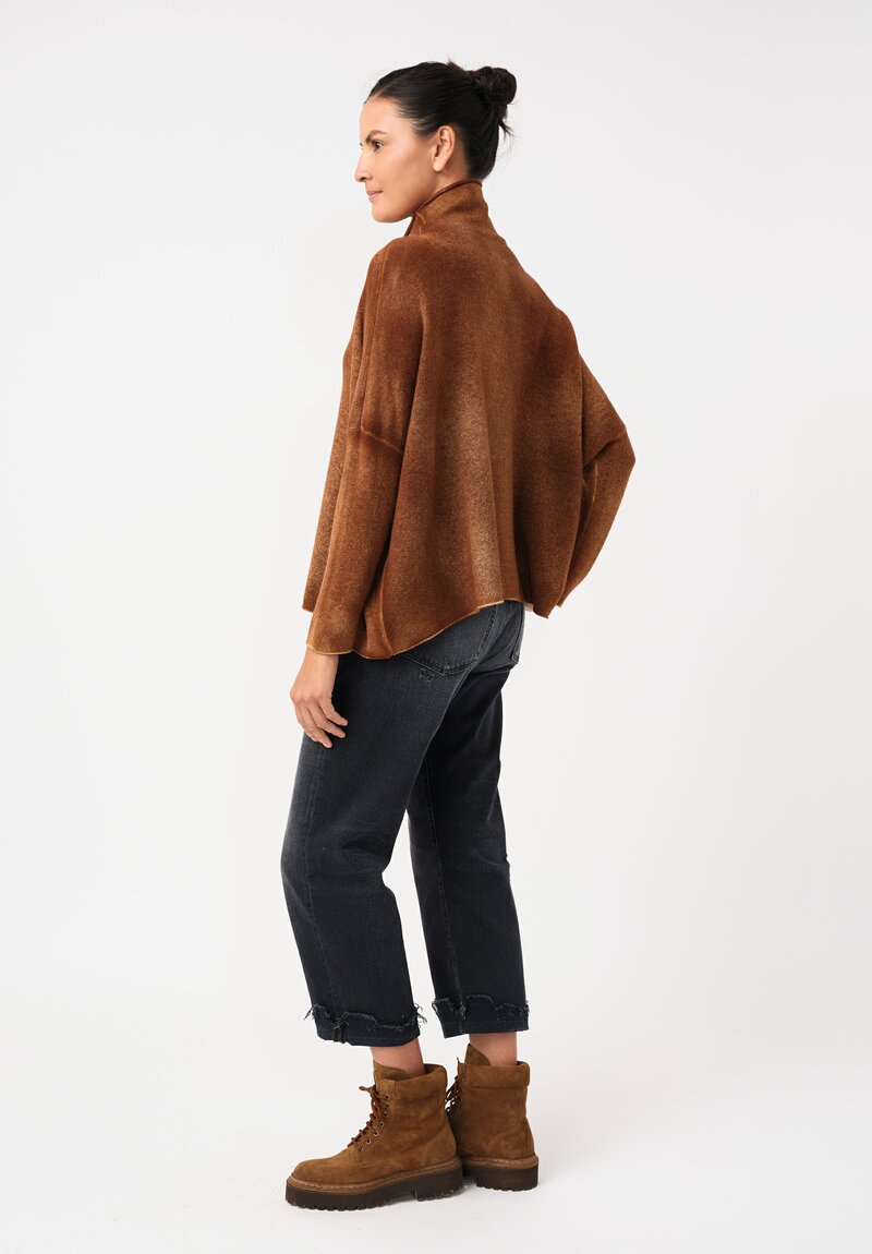 Avant Toi Cashmere Hand-Painted Alto Pullover in Antilope Brown