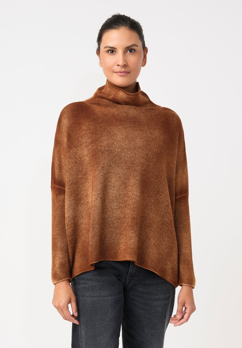 Avant Toi Cashmere Hand-Painted Alto Pullover in Antilope Brown