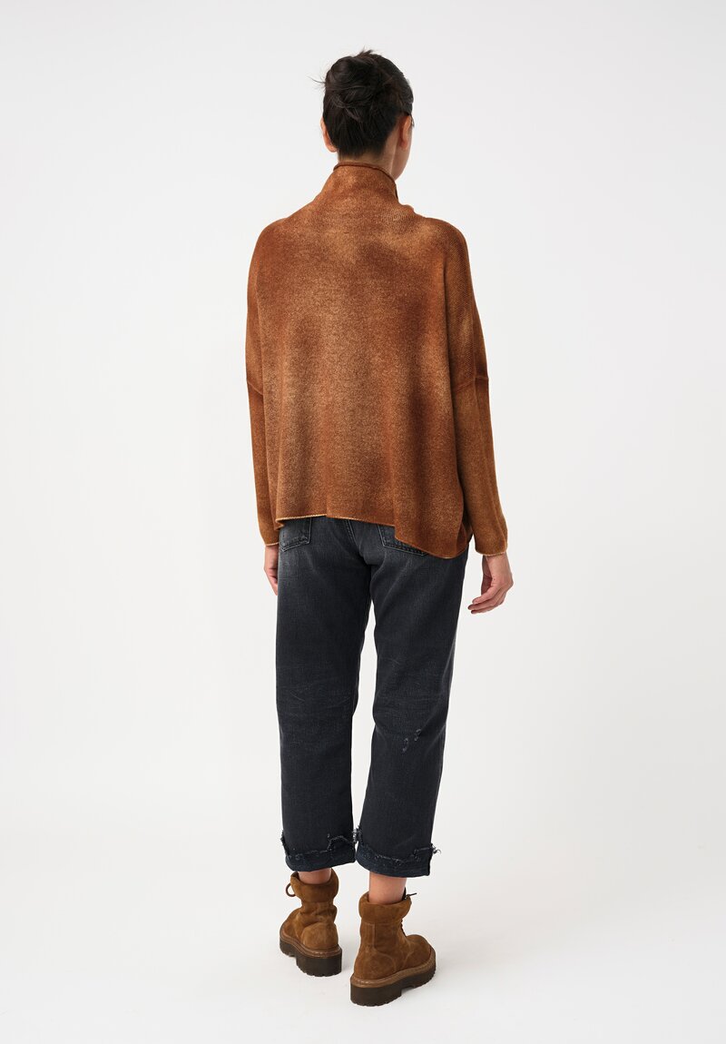 Avant Toi Cashmere Hand-Painted Alto Pullover in Antilope Brown