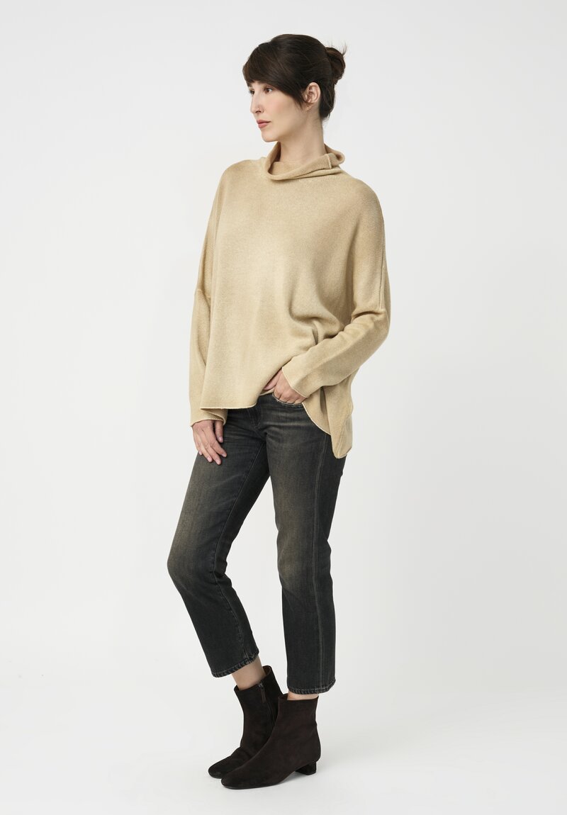 Avant Toi Cashmere Hand-Painted Alto Pullover in Burro Cream