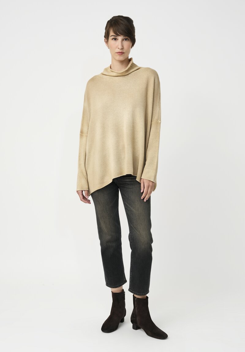 Avant Toi Cashmere Hand-Painted Alto Pullover in Burro Cream