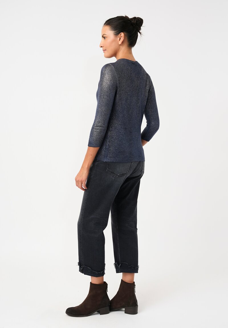 Avant Toi Cashmere Cardigan in Stardust Midnight Blue