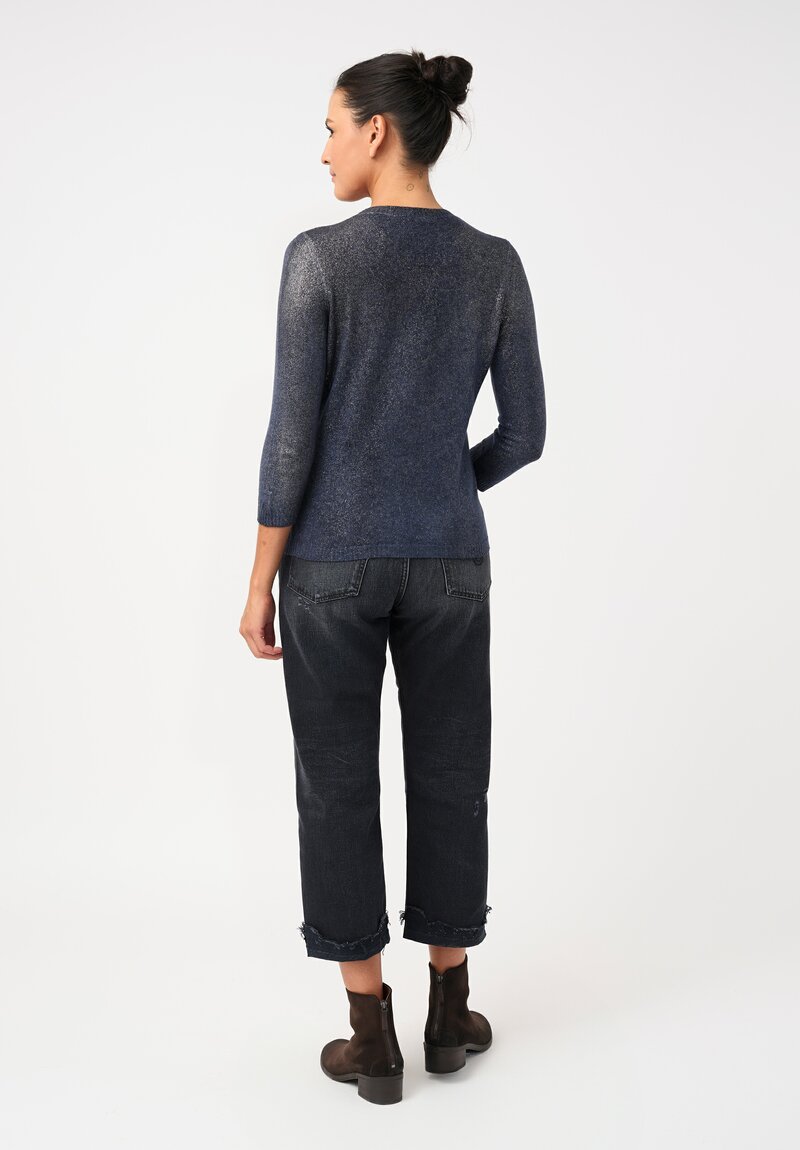 Avant Toi Cashmere Cardigan in Stardust Midnight Blue