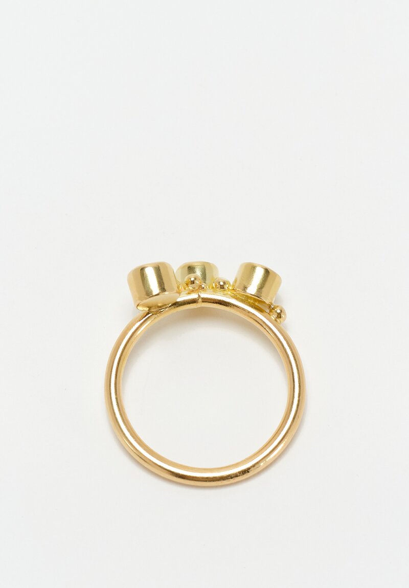 Greig Porter 18K Round Cut Sphene Trio Ring 8.5