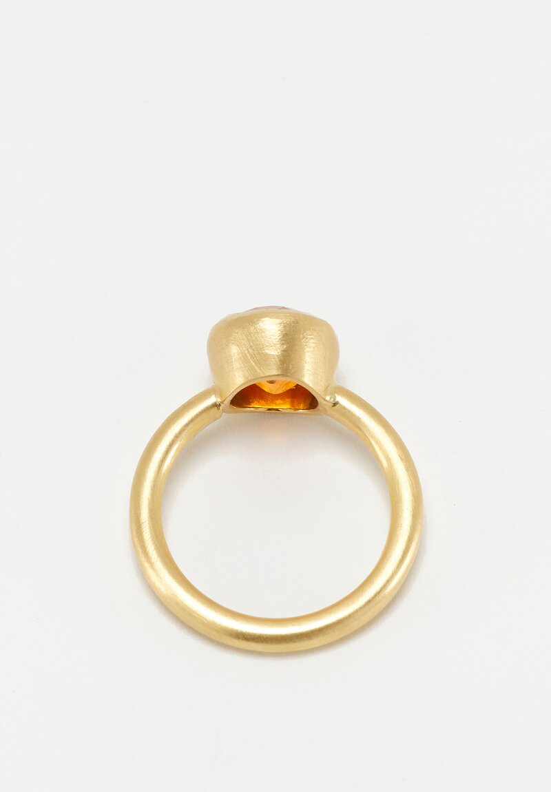 Greig Porter 18K Oval Cut Orange Sapphire Ring 7.25