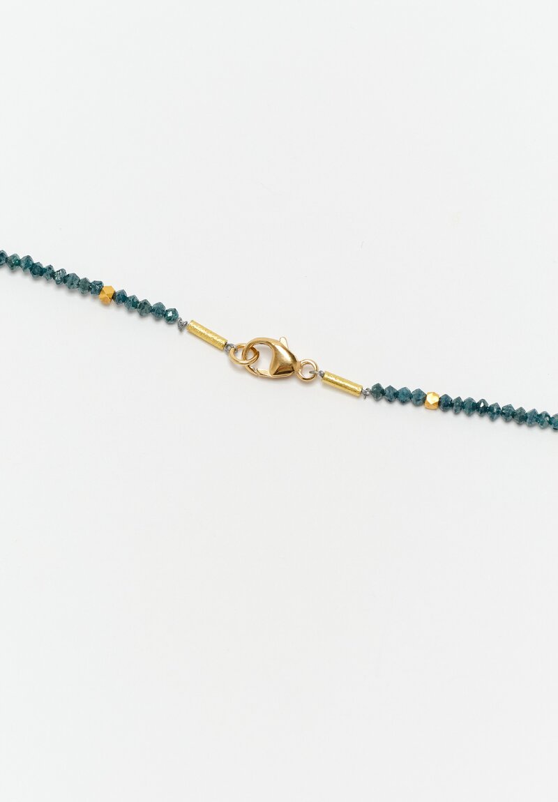 Greig Porter 18K Faceted Rounds & Teal Diamond Beaded Necklace 18"