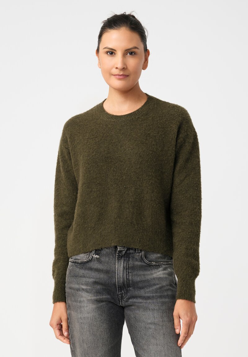 Avant Toi Cashmere Stondata Sweater in Brughiera Green