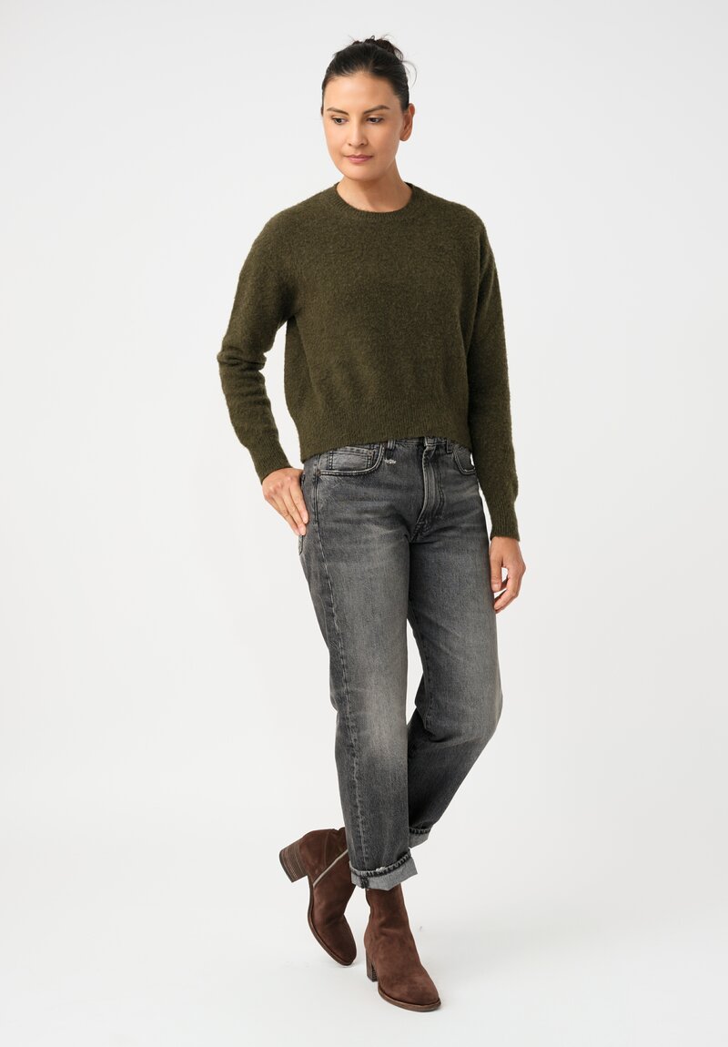 Avant Toi Cashmere Stondata Sweater in Brughiera Green