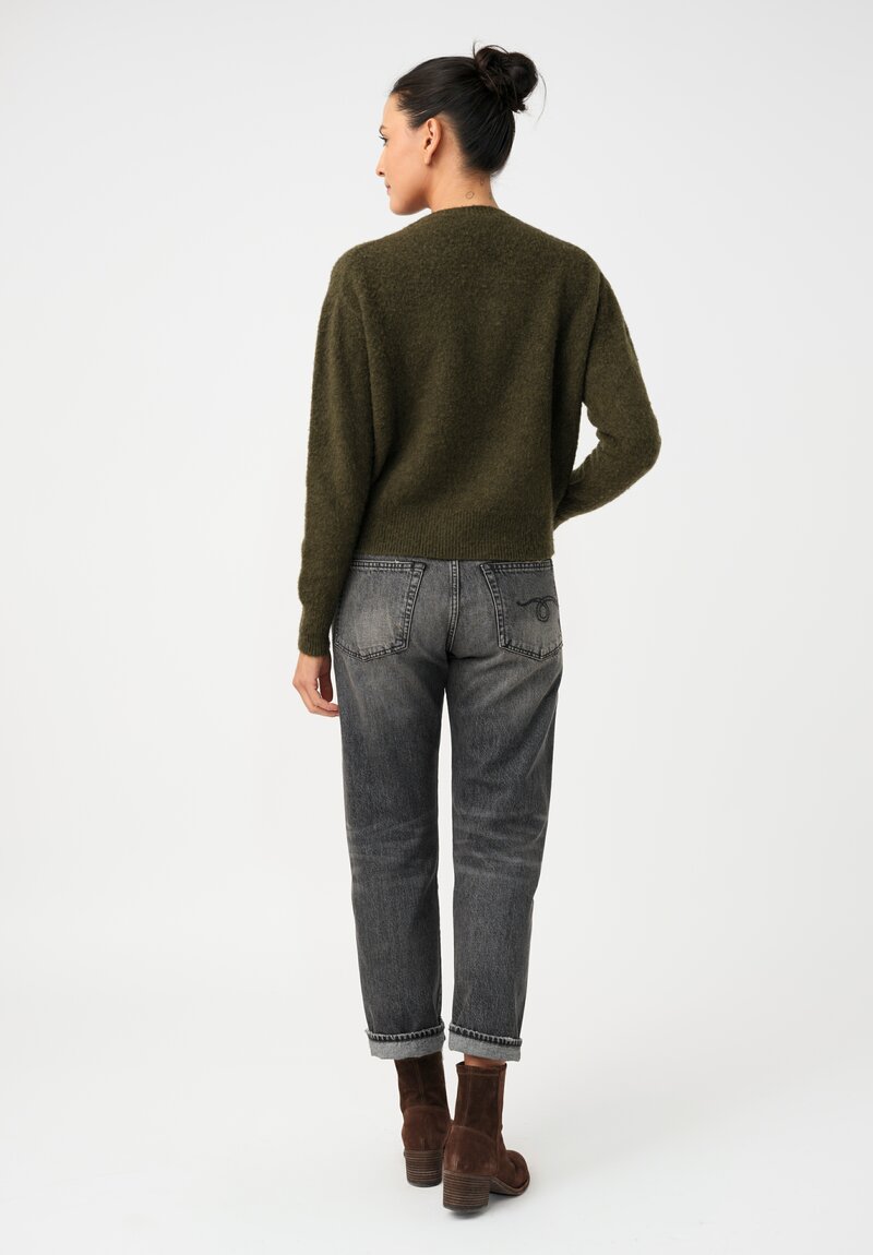 Avant Toi Cashmere Stondata Sweater in Brughiera Green