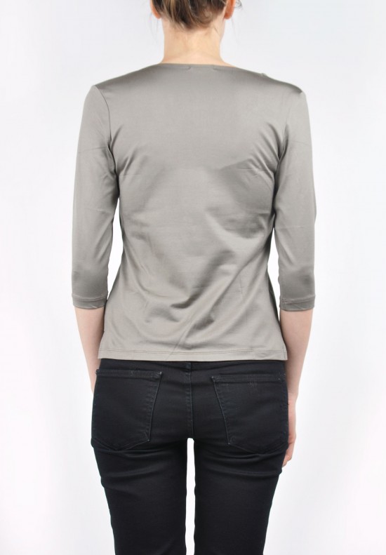 A'Nue Line V Neck Top in Slate