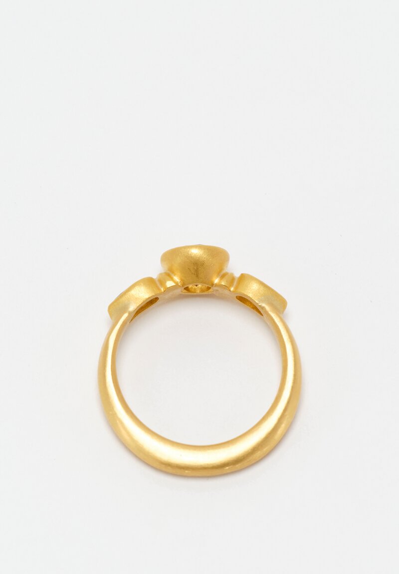 Denise Betesh 20K & 22K Brilliant Round & Pear Cut Champagne Diamond Trio Ring 6.75