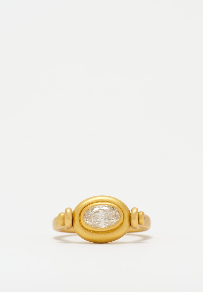 Denise Betesh 20K & 22K Brilliant White Oval Diamond Trio Swivel Ring 5.75