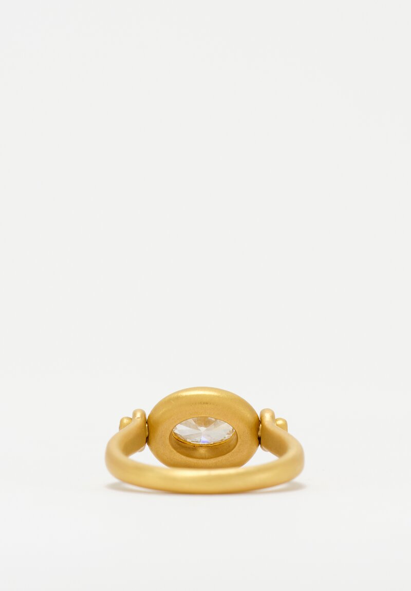 Denise Betesh 20K & 22K Brilliant White Oval Diamond Trio Swivel Ring 5.75