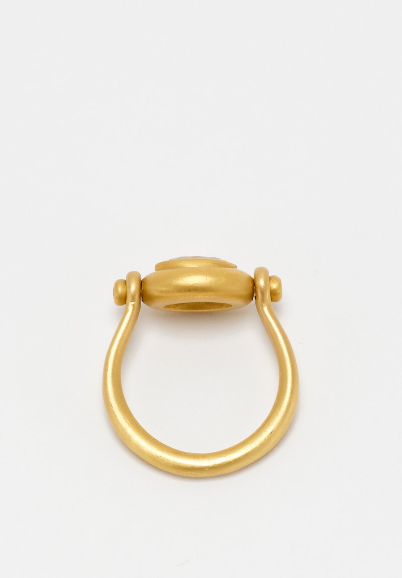 Denise Betesh 20K & 22K Brilliant White Oval Diamond Trio Swivel Ring 5.75