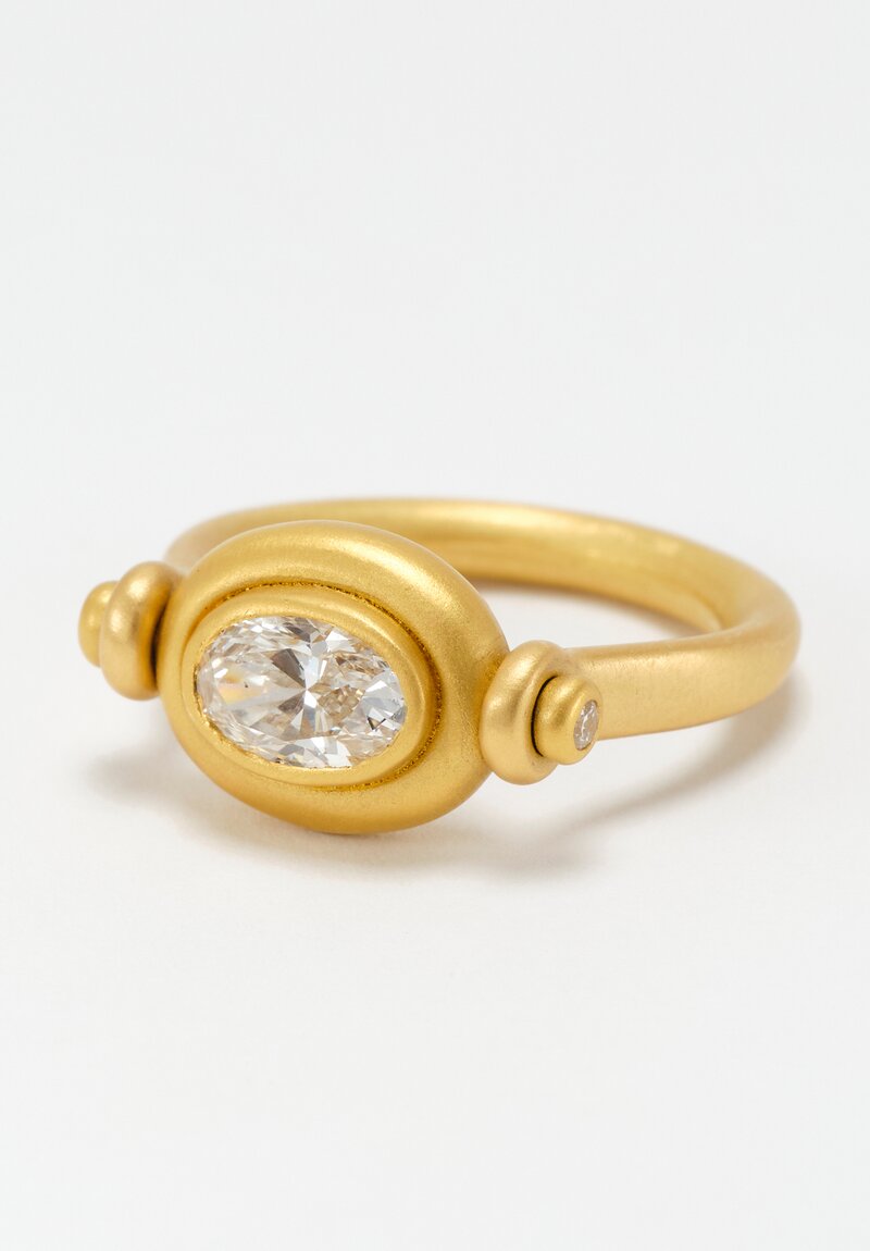 Denise Betesh 20K & 22K Brilliant White Oval Diamond Trio Swivel Ring 5.75