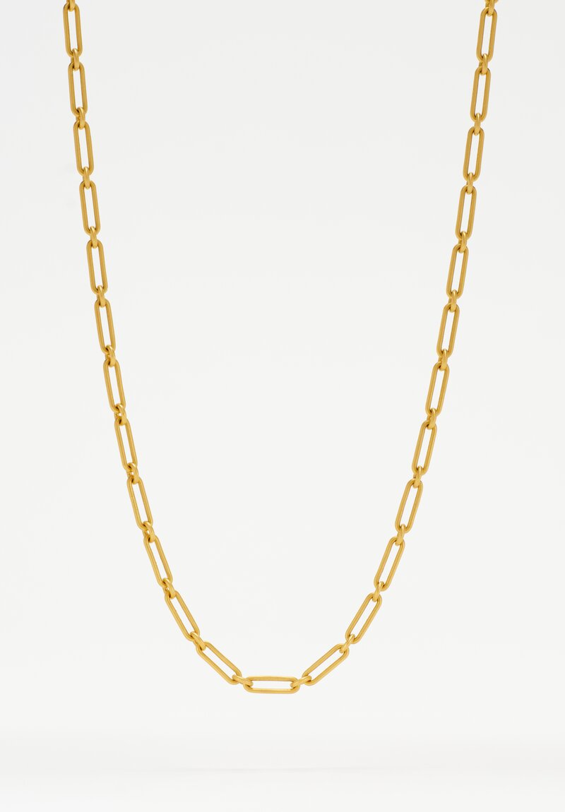 Denise Betesh 22K, Handmade Oval Long Links 18" Chain Necklace	