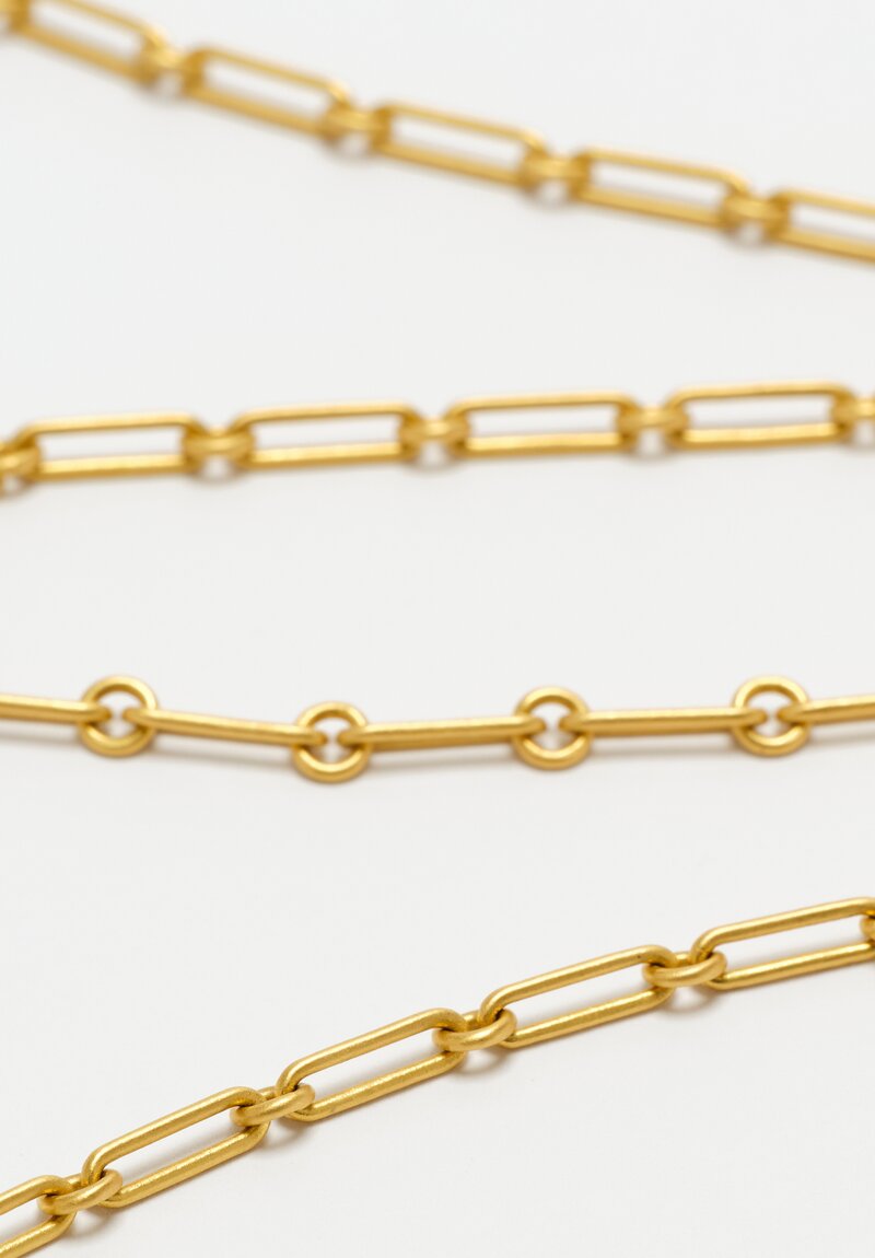 Denise Betesh 22K, Handmade Oval Long Links 18" Chain Necklace	