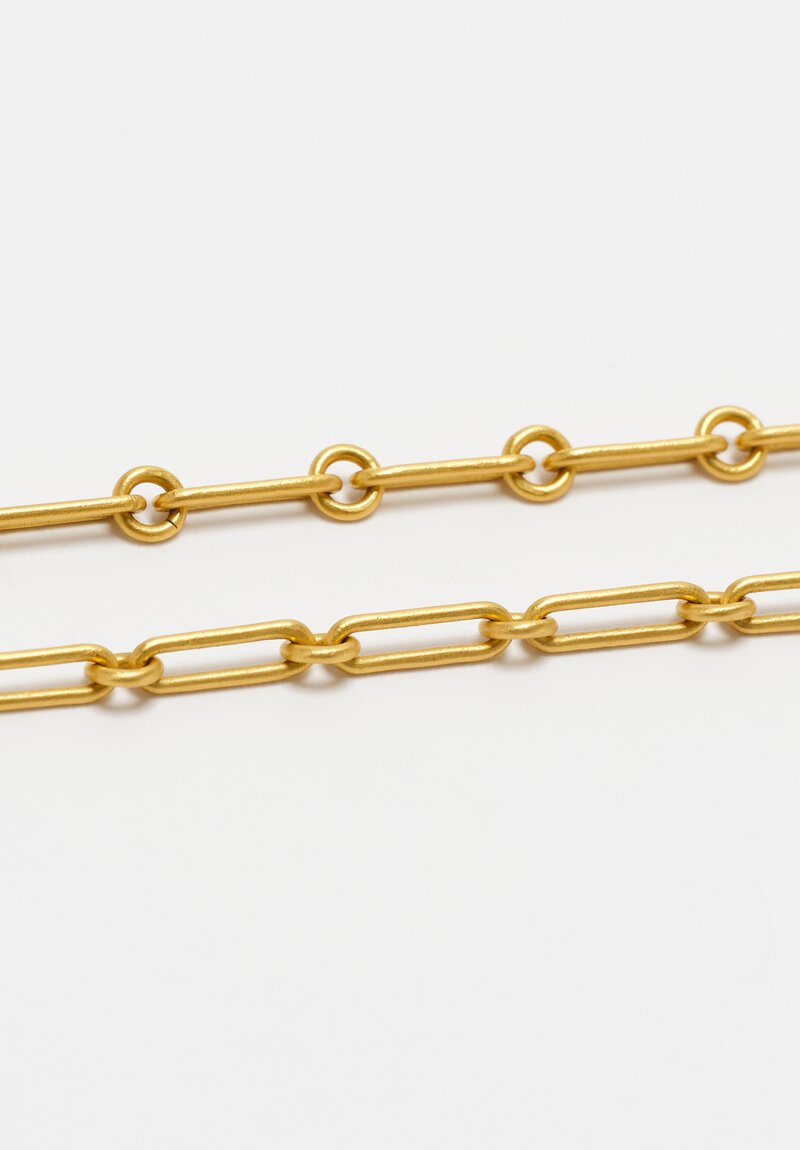 Denise Betesh 22K, Handmade Oval Long Links 18" Chain Necklace	