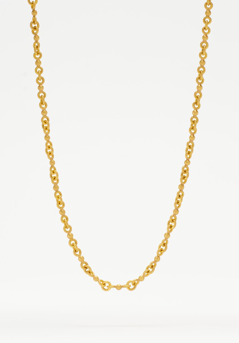 Denise Betesh 22K, Handmade 17" Round Link Ball Chain Necklace	