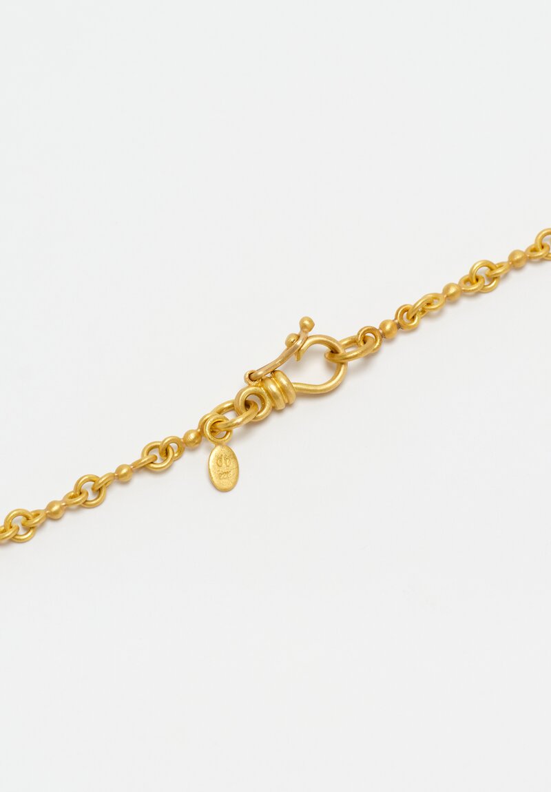 Denise Betesh 22K, Handmade 17" Round Link Ball Chain Necklace	