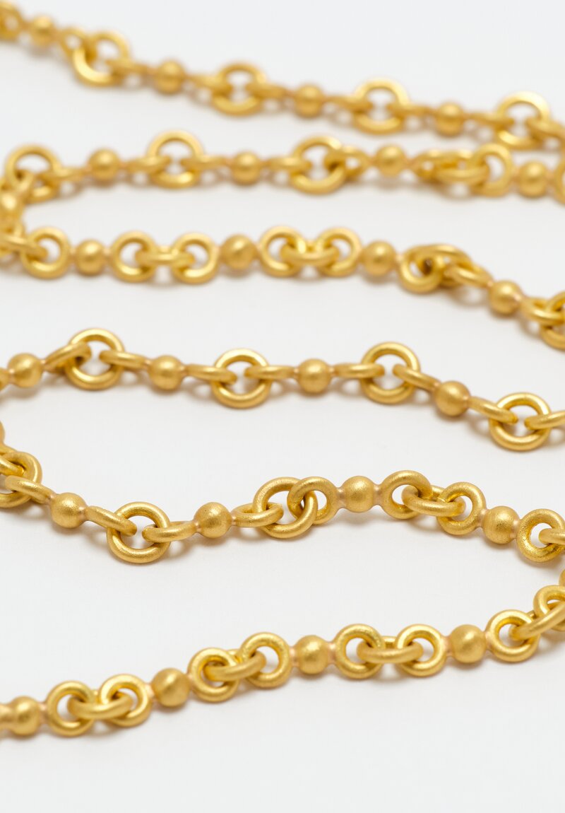 Denise Betesh 22K, Handmade 17" Round Link Ball Chain Necklace	