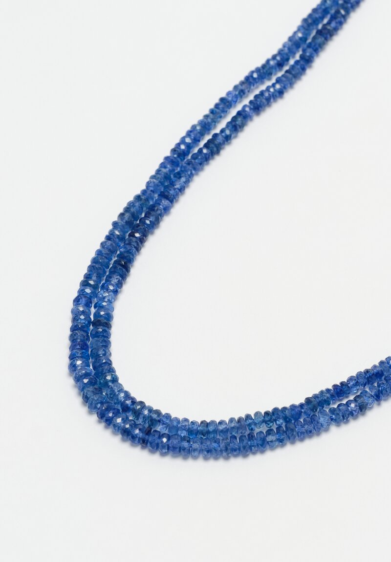 Denise Betesh 18K & 22K Double Strand Faceted Sapphire Beaded Necklace 17.5"