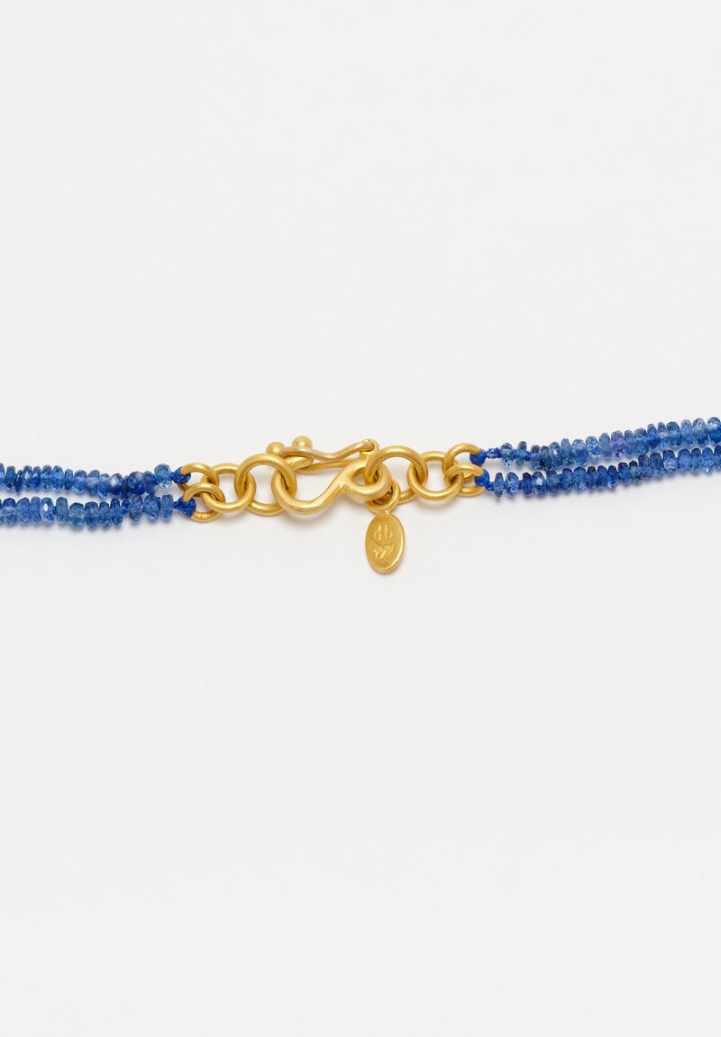 Denise Betesh 18K & 22K Double Strand Faceted Sapphire Beaded Necklace 17.5"