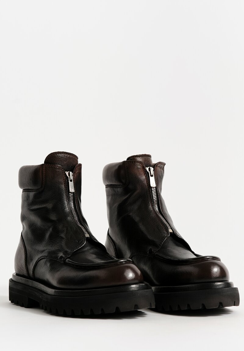 Officine Creative Leather Wisal T Zip-Up Ankle Boots