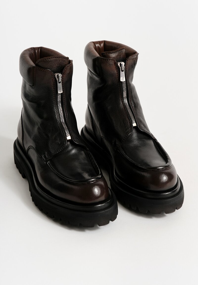 Officine Creative Leather Wisal T Zip-Up Ankle Boots