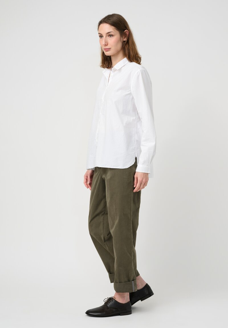 Bergfabel Cotton Blend Maria Pants in Khaki Green