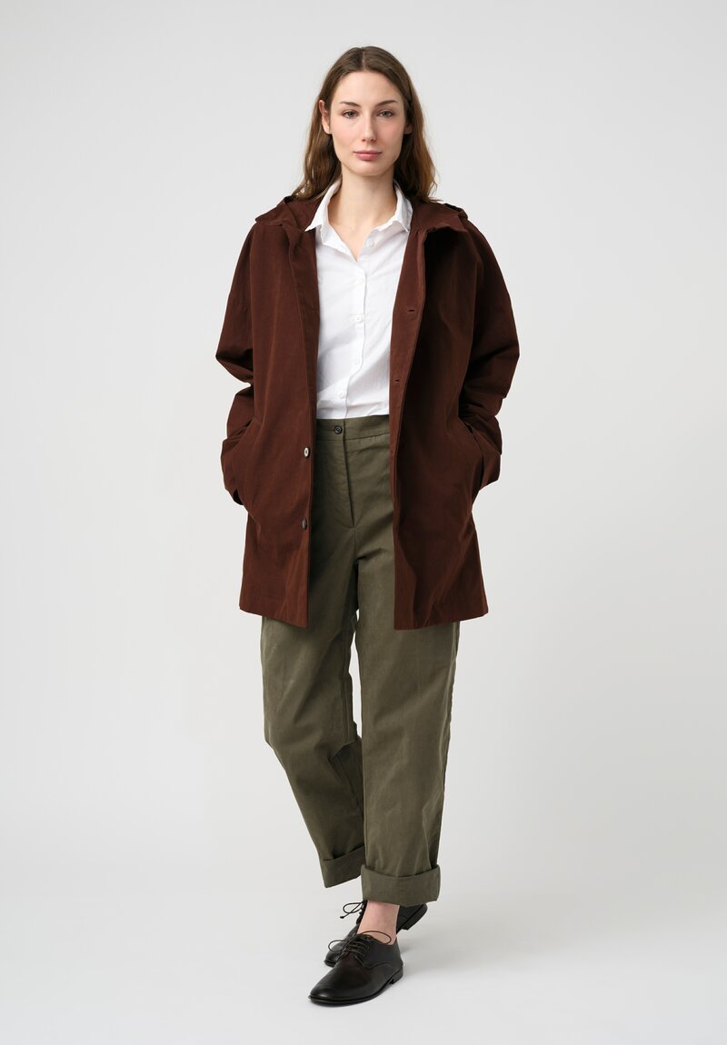 Bergfabel Cotton Blend Maria Pants in Khaki Green