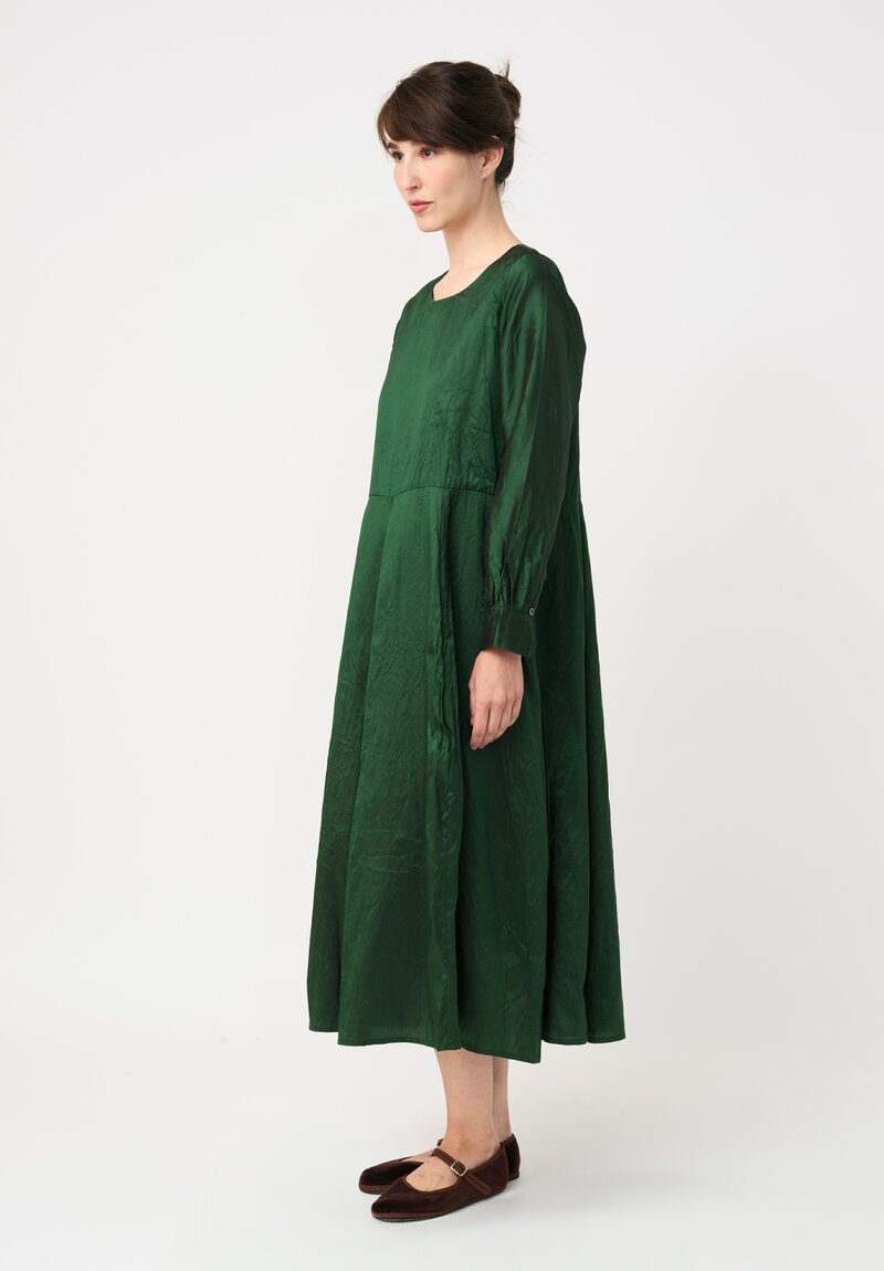 Christian Peau Silk Pullover Dress in Emerald Green