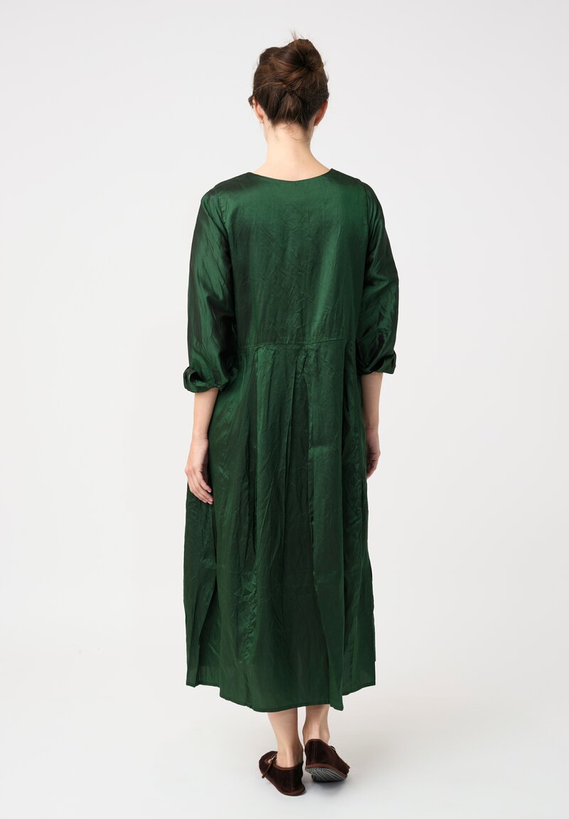 Christian Peau Silk Pullover Dress in Emerald Green