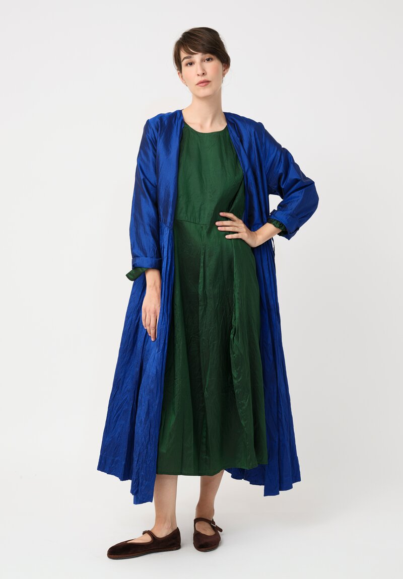 Christian Peau Silk Pullover Dress in Emerald Green