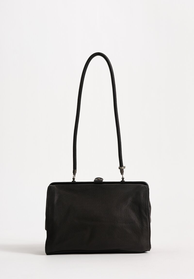 Christian Peau Soft Leather Medium Frame Hand Bag in Black