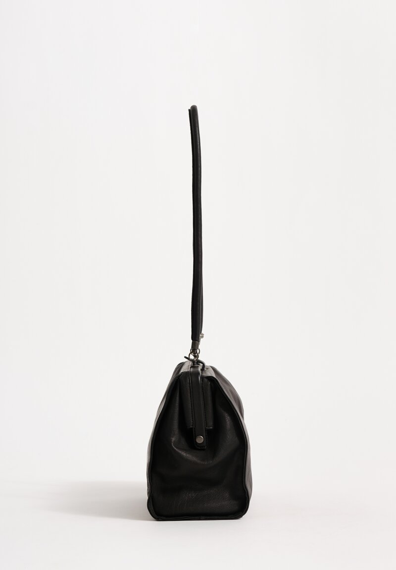 Christian Peau Soft Leather Medium Frame Hand Bag in Black