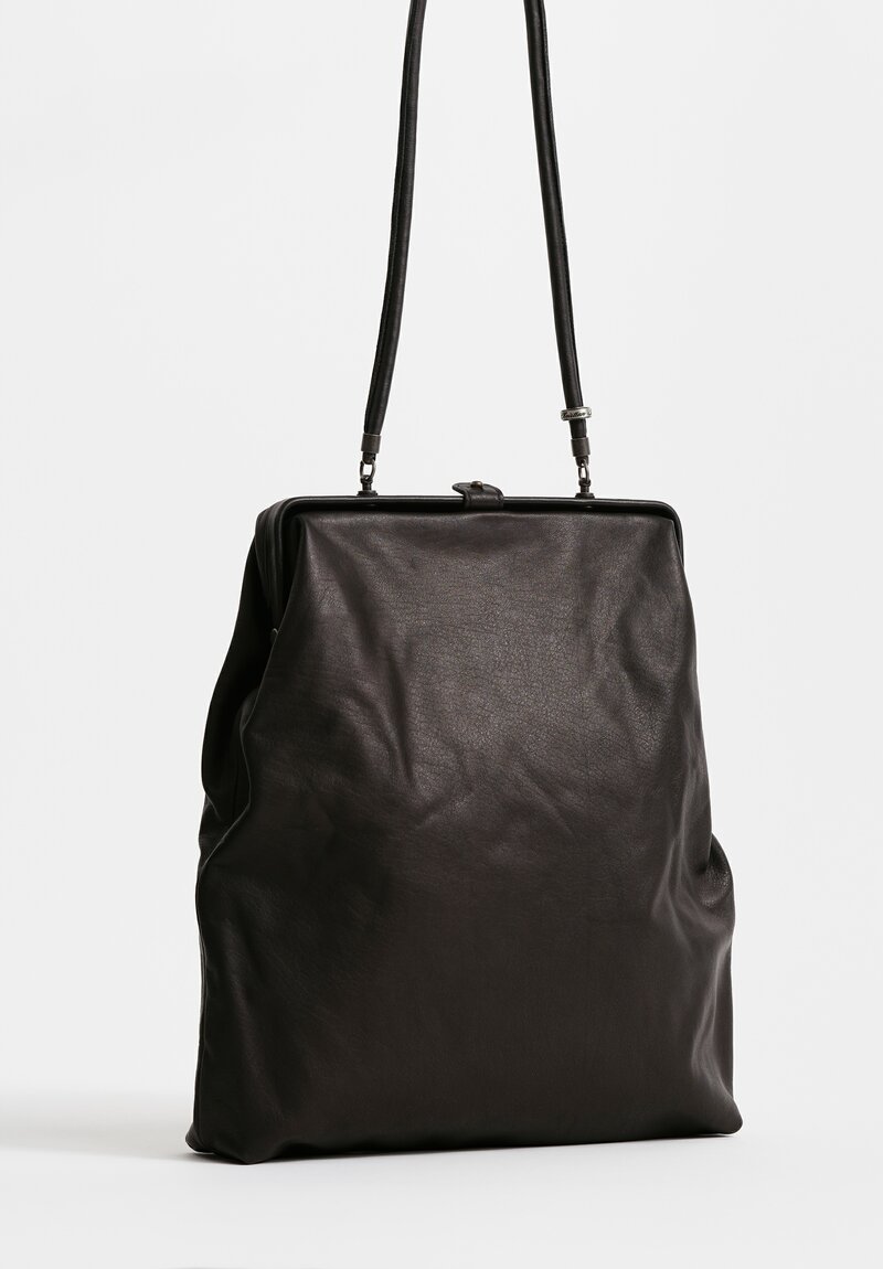 Christian Peau Medium Leather Frame Bag Black