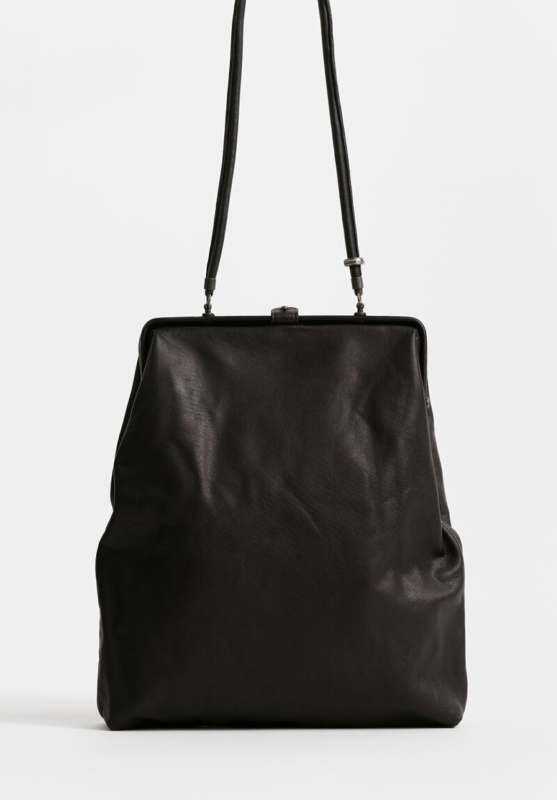 Christian Peau Medium Leather Frame Bag Black