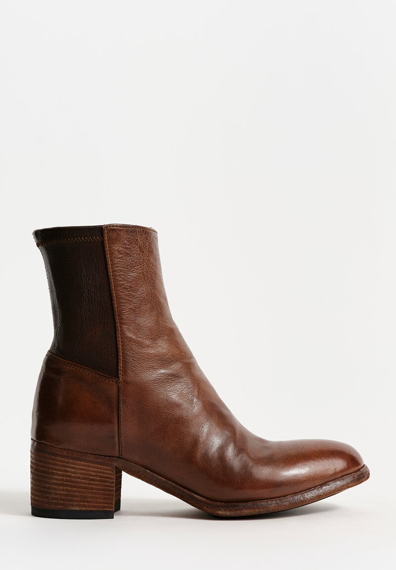Officine Creative Leather Denner Zip-Up Ankle Boot in Sauvage Brown