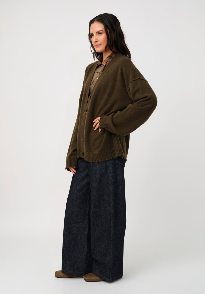 Uma Wang Cotton Denim Ball Pants in Dark Indigo Blue