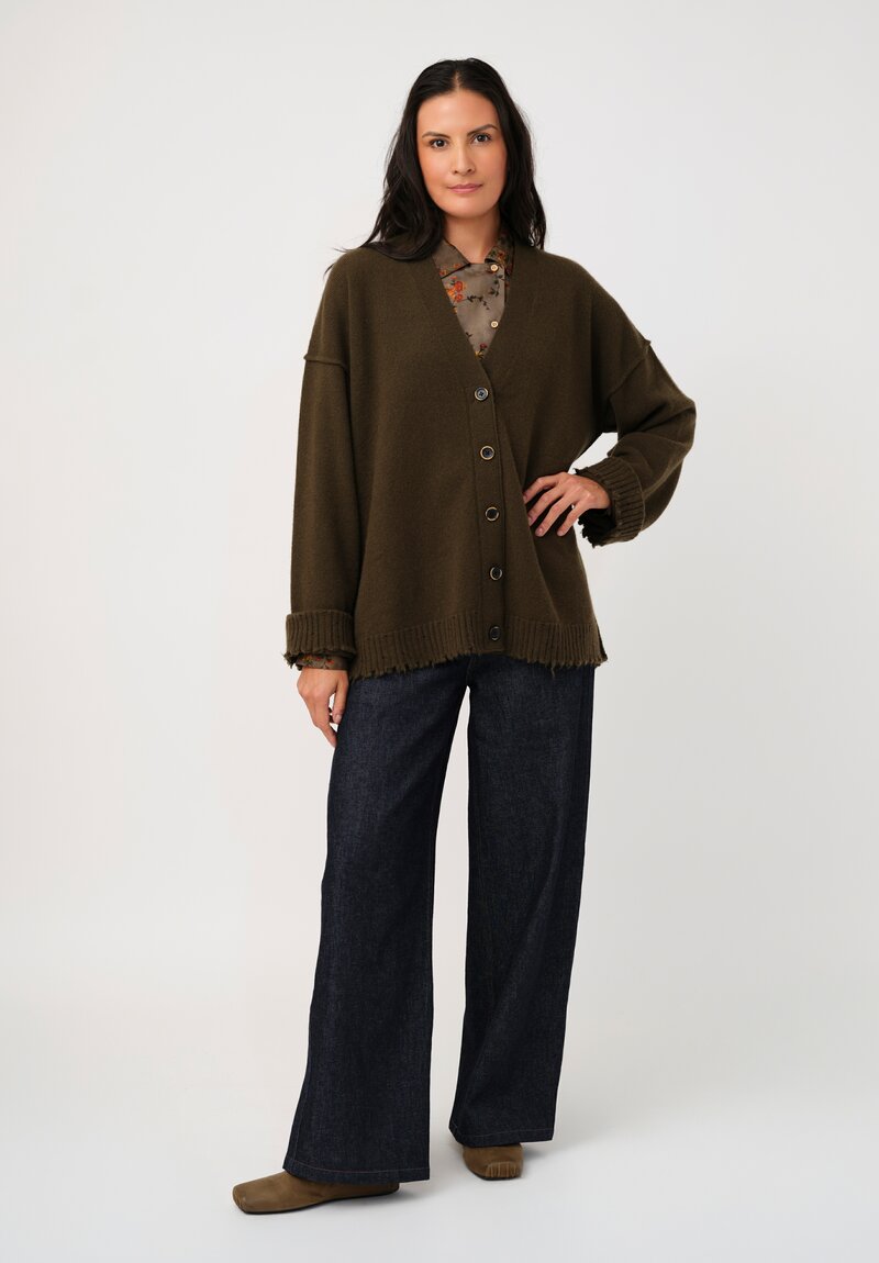 Uma Wang Cotton Denim Ball Pants in Dark Indigo Blue