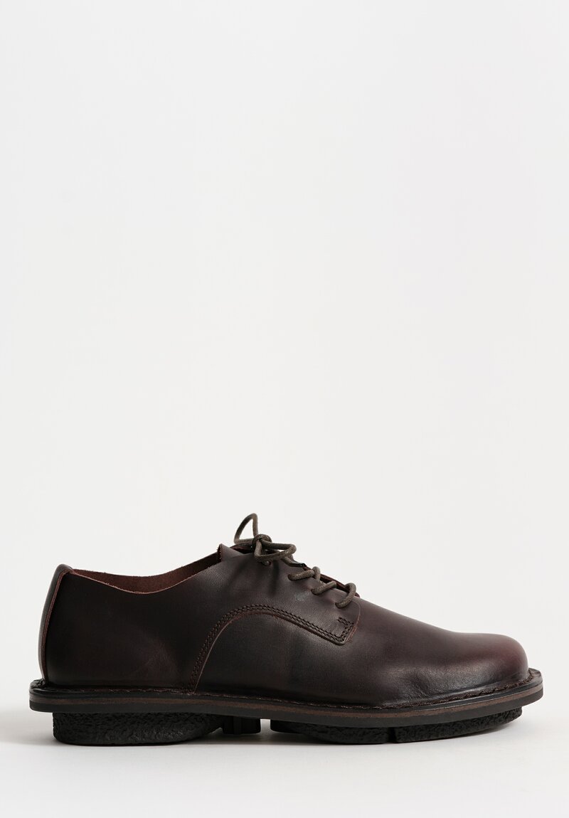 Trippen Leather Ernie Lace-Up Shoe in Espresso Brown	