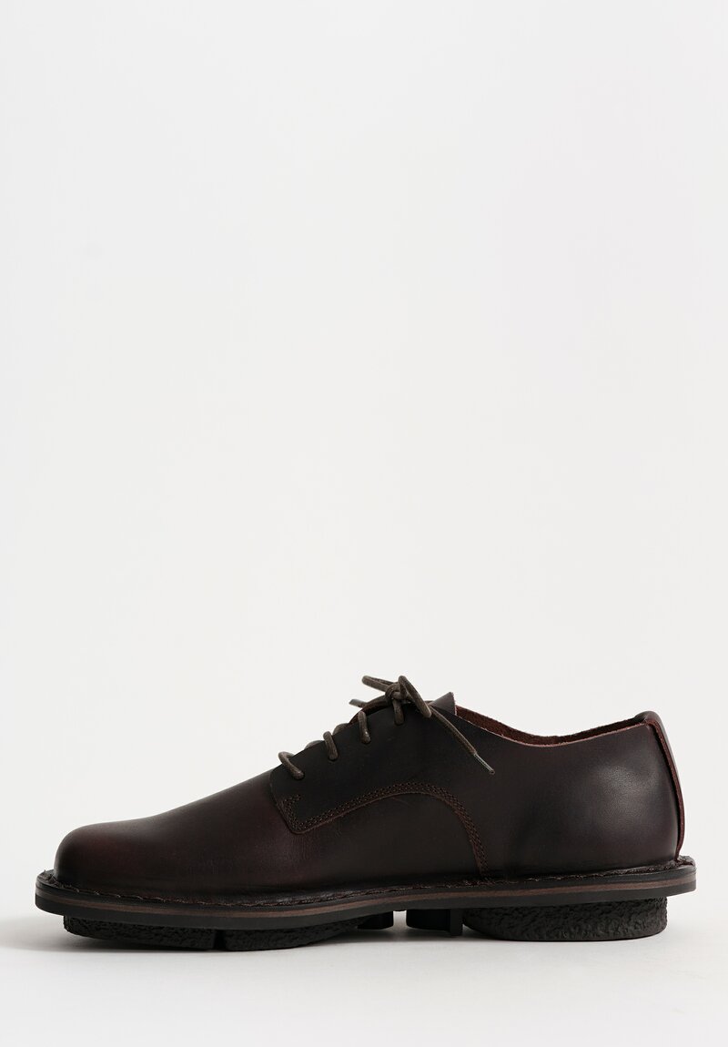 Trippen Leather Ernie Lace-Up Shoe in Espresso Brown	